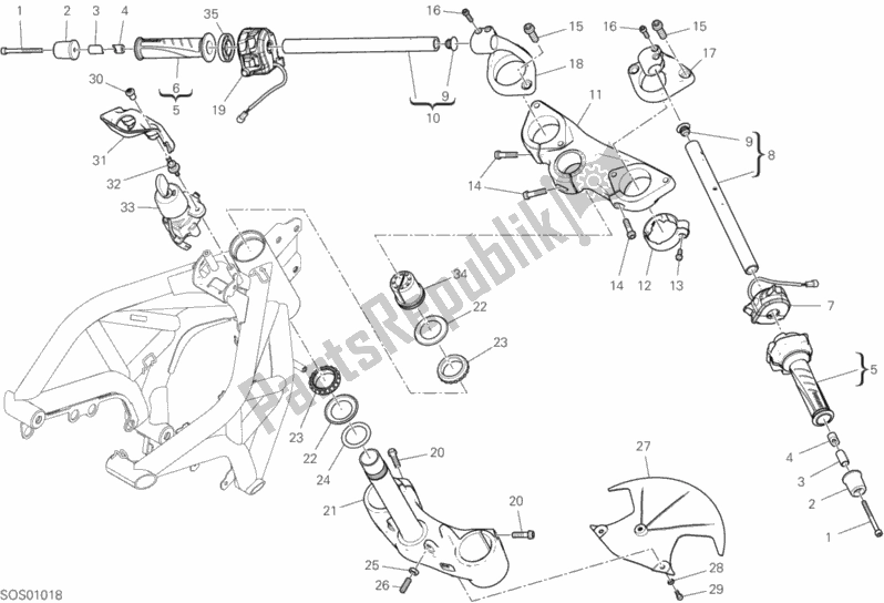 Wszystkie części do Kierownica I Elementy Steruj? Ce Ducati Supersport S Thailand 950 2020